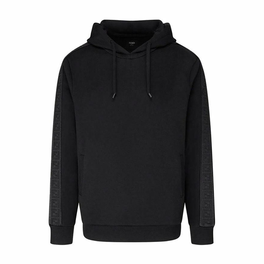 Fendi Logo Hoodie Black