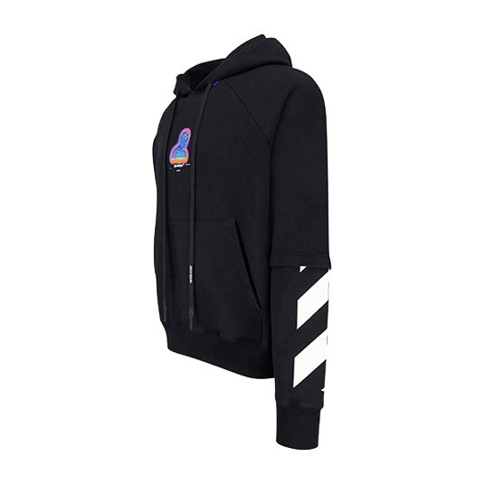 OFF-WHITE FW19 Printed Hoodie Black