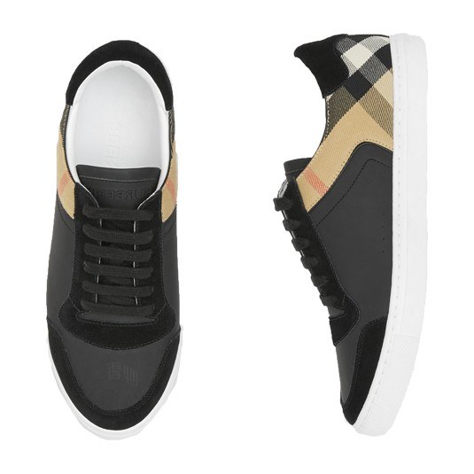 Burberry House Leather Sneakers Black Brown