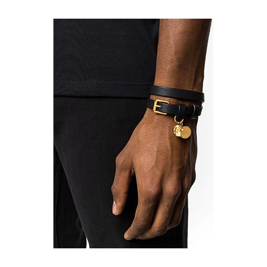 Alexander McQueen Skull Leather Bracelet