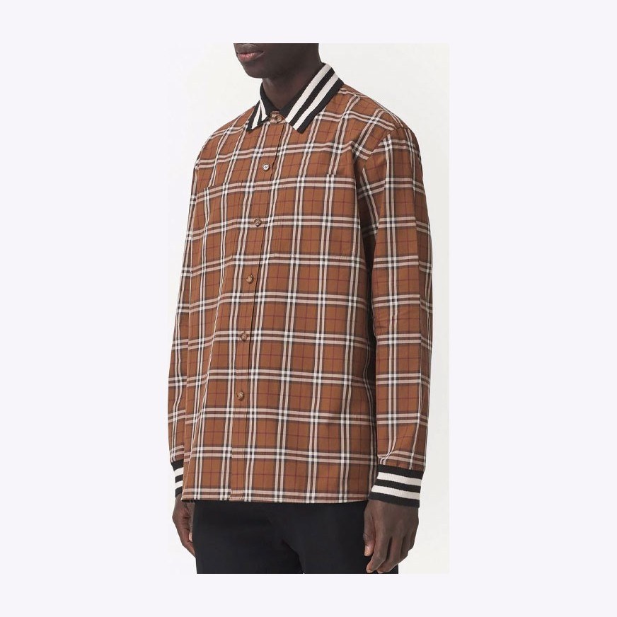 Burberry SS22 Check Print Shirt Brown