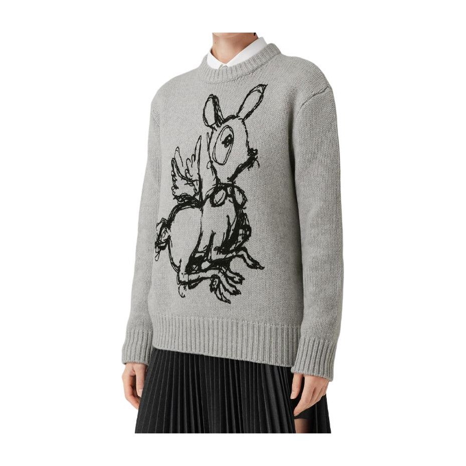 Burberry FW22 Striped Deer Jacquard Sweater