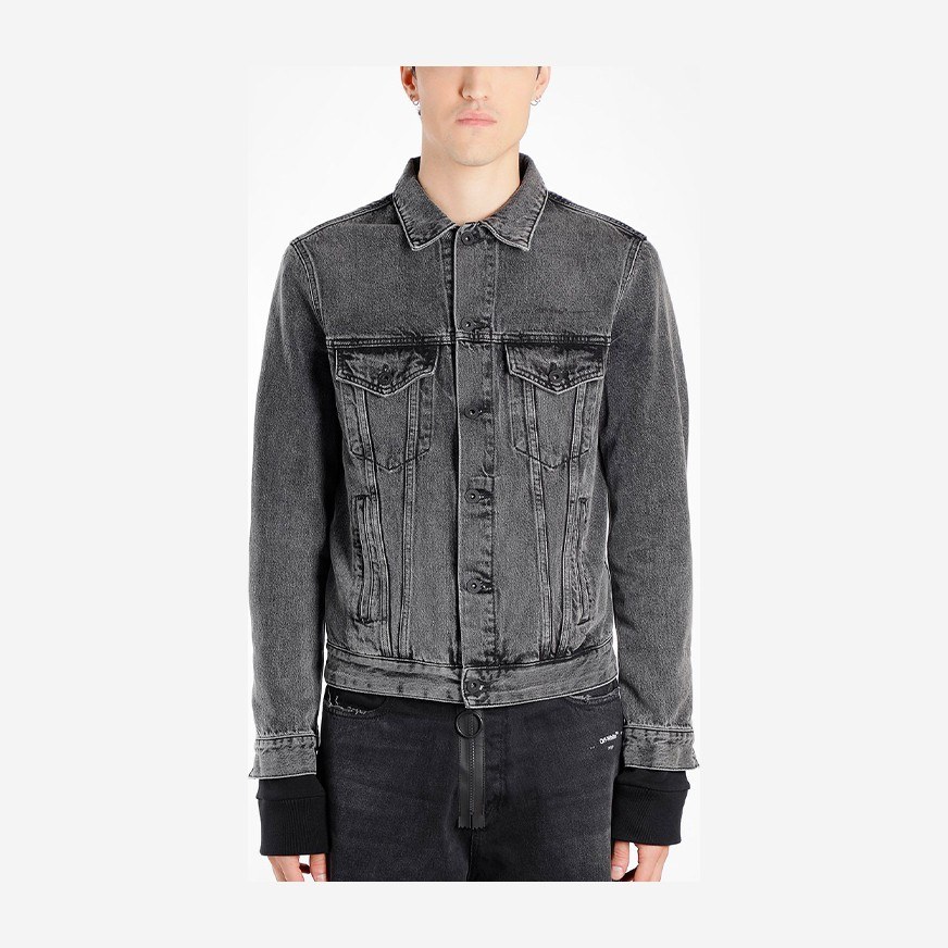 OFF-WHITE SS19 Classic Arrow Print Denim Jacket