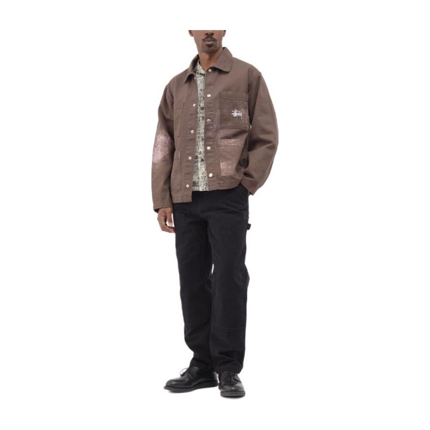 Stussy Spotted Bleach Jacket Brown