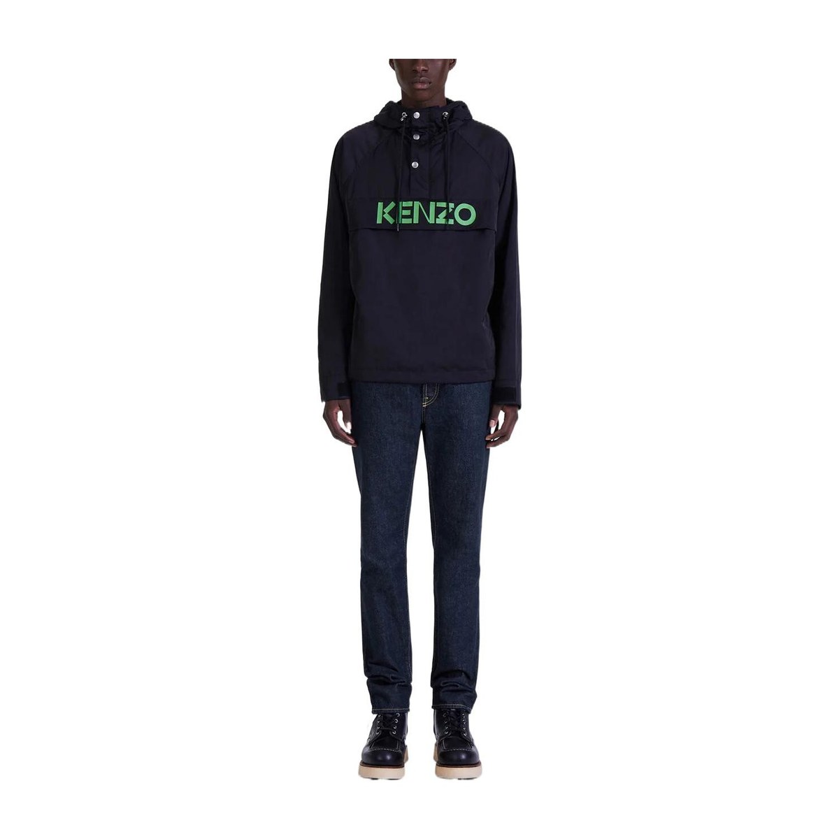 KENZO Logo Zip Hoodie Black
