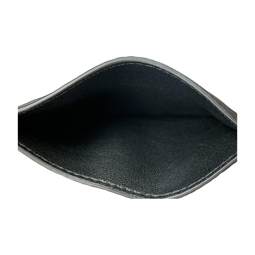 Bottega Veneta Intrecciato Ostrich Card Holder Small Black