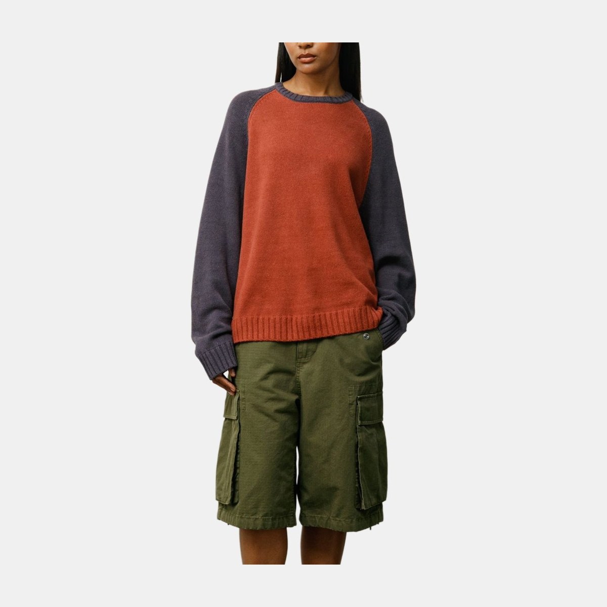 Stussy SS25 Colorblocked Raglan Knit Crew