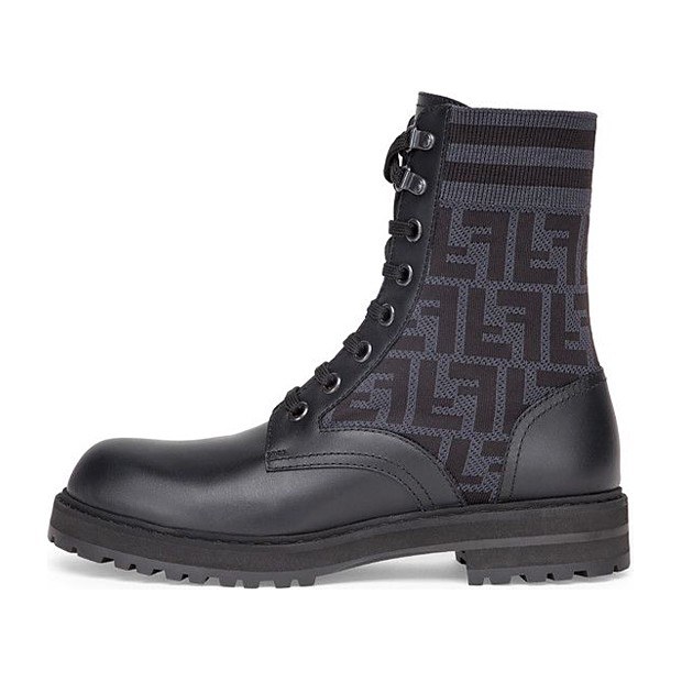 Fendi Leather Ankle Boots Black