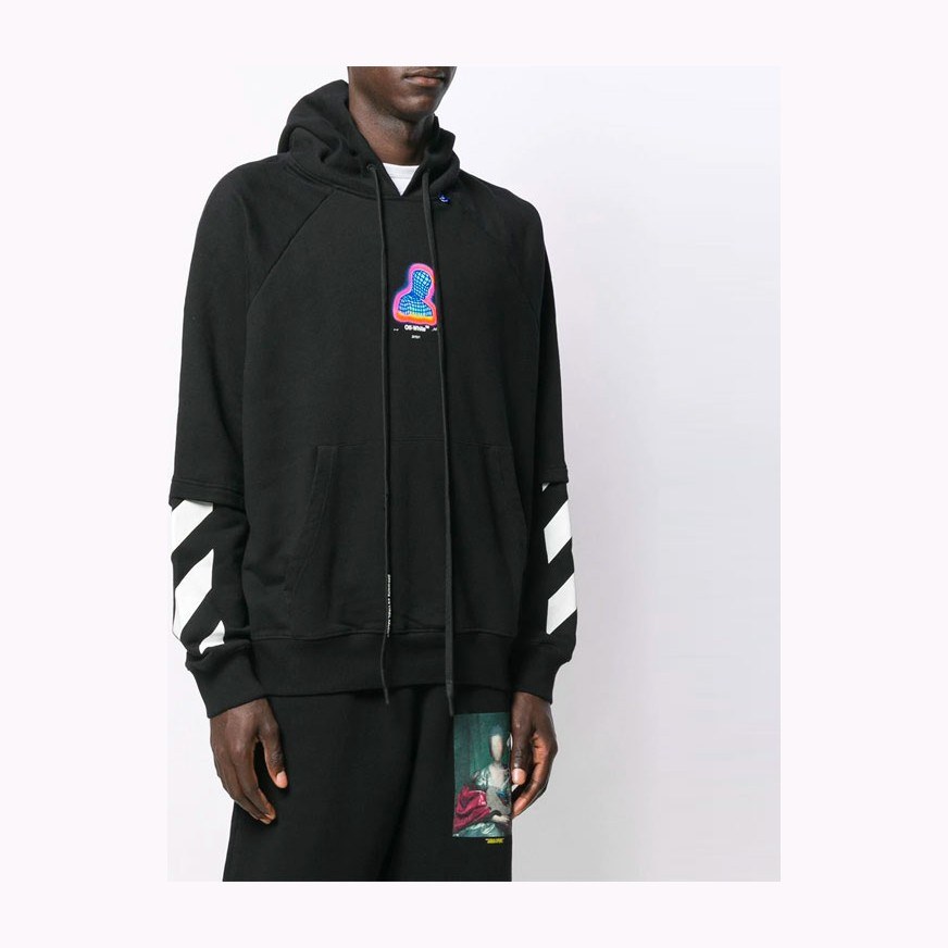 OFF-WHITE FW19 Printed Hoodie Black