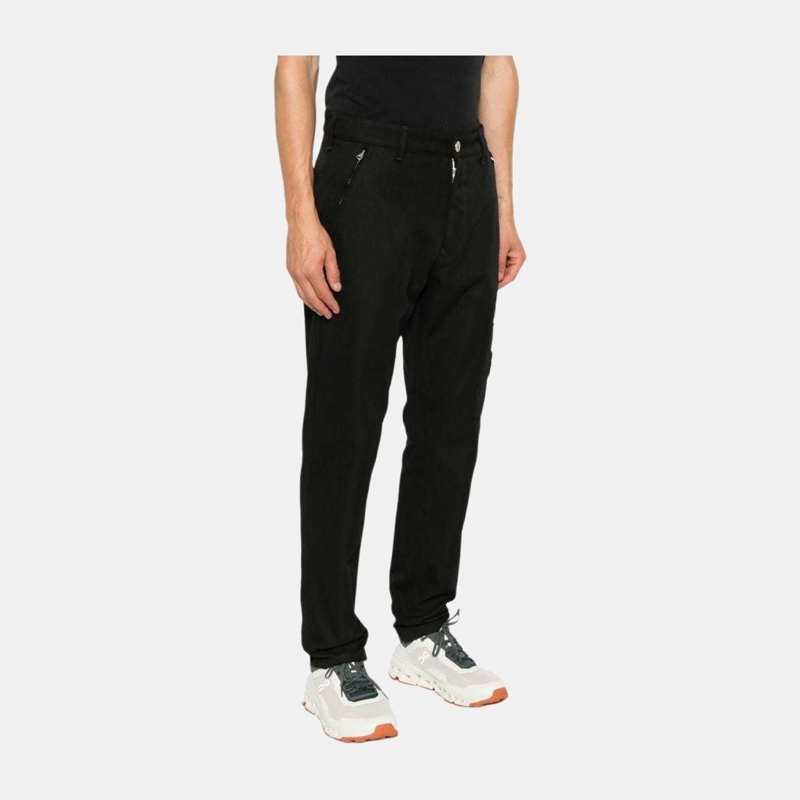 Stone Island Slim Logo Zip Pants Black