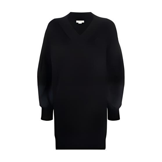 Alexander McQueen V-Neck Sweater Dress Black