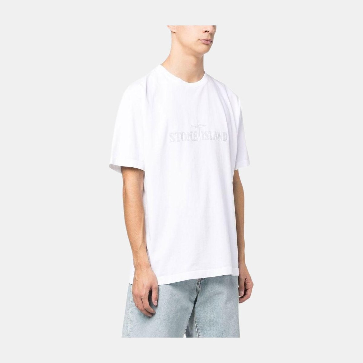 Stone Island SS23 Letter Logo Crewneck Tee White