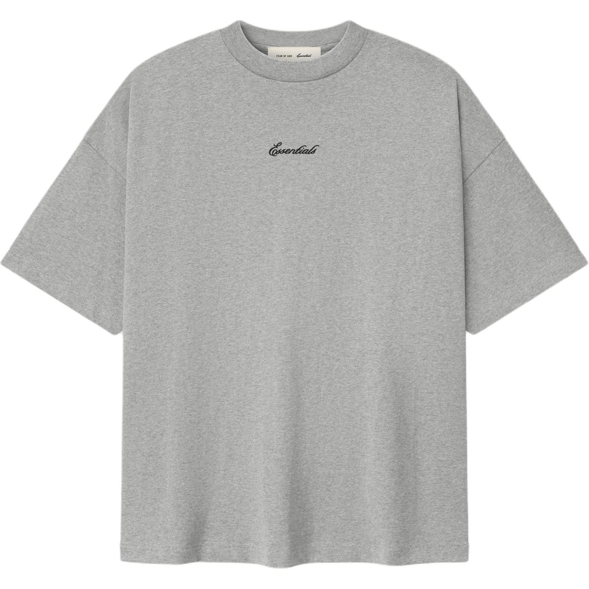 Essentials SS26 SIGNATURE 90'S SHORT SLEEVE TEE CONCRETE HEATHER logo T