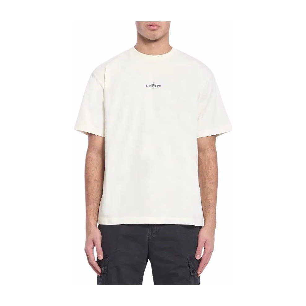 Stone Island Logo Print T-Shirt White