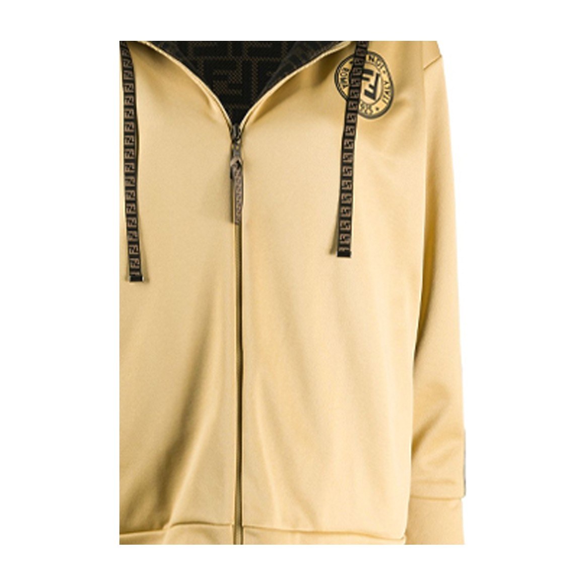 Fendi Reversible Zip Hoodie Yellow