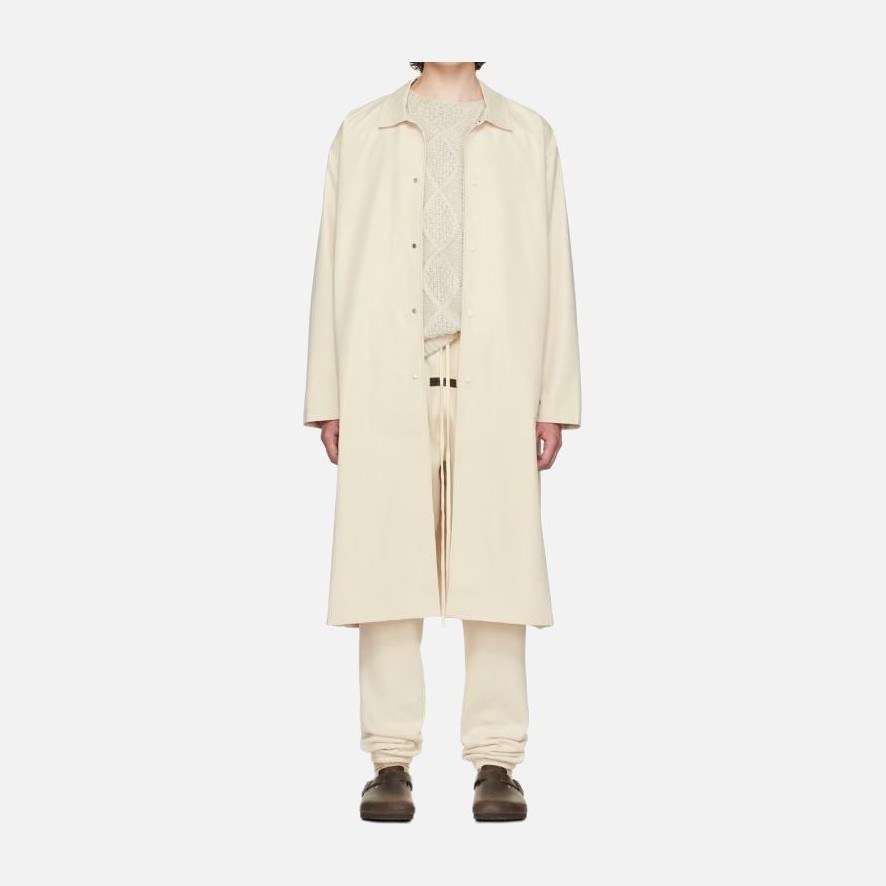 Fear of God Essentials Long Coat Eggshell