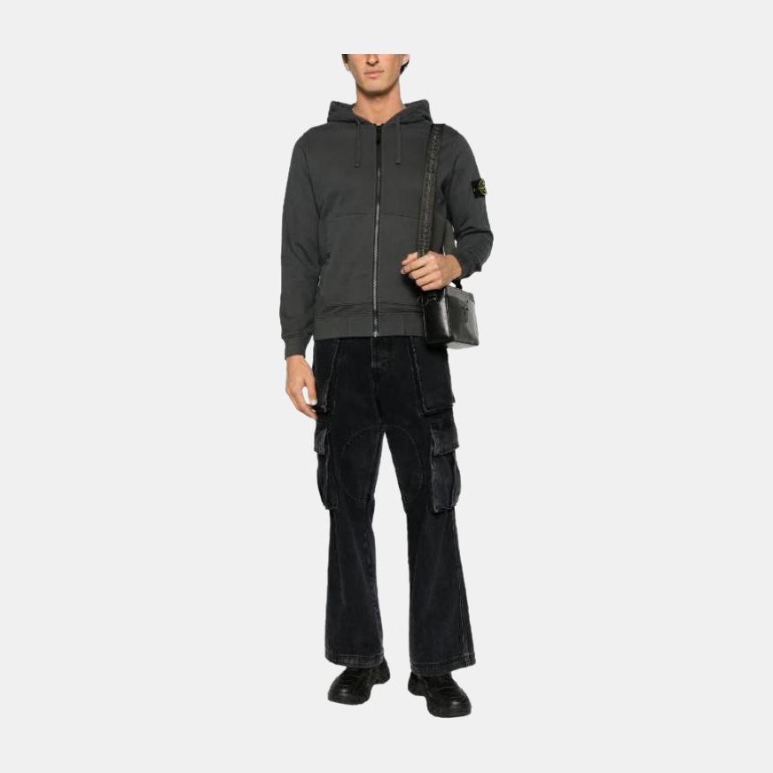 Stone Island FW23 Compass Zip Hoodie Lead Gray