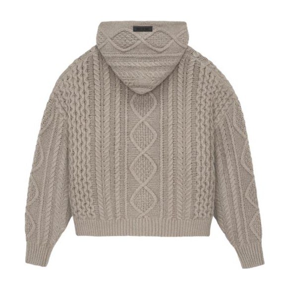 Fear of God Essentials Cable Knit Hoodie Core Heather