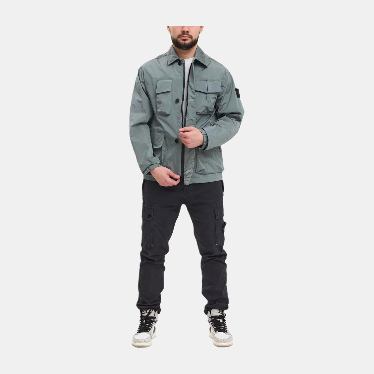 Stone Island SS23 Metallic Jacket Silver Blue