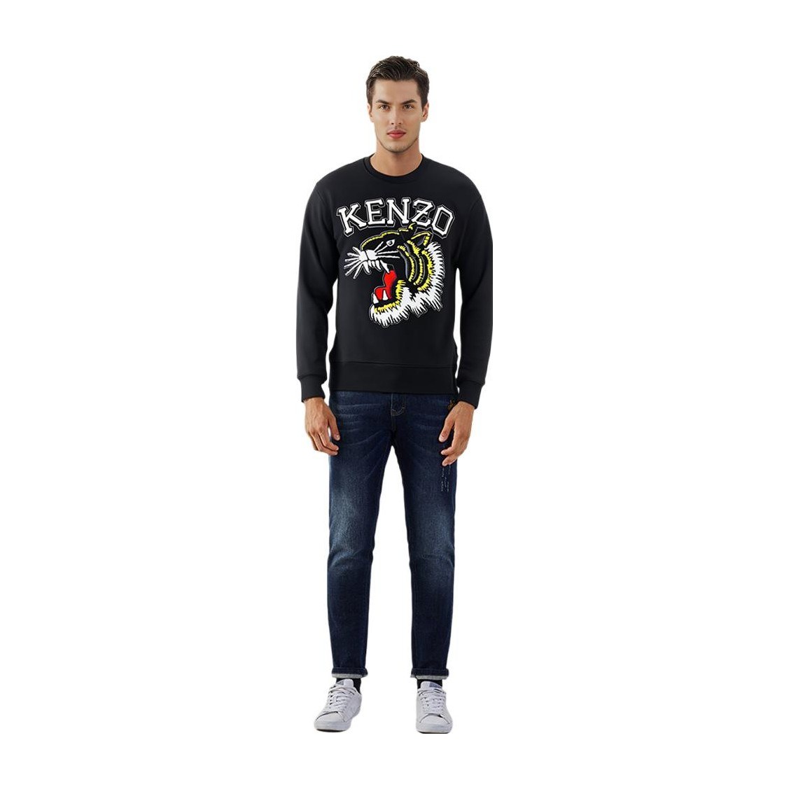 KENZO Embroidered Crewneck Sweatshirt Black
