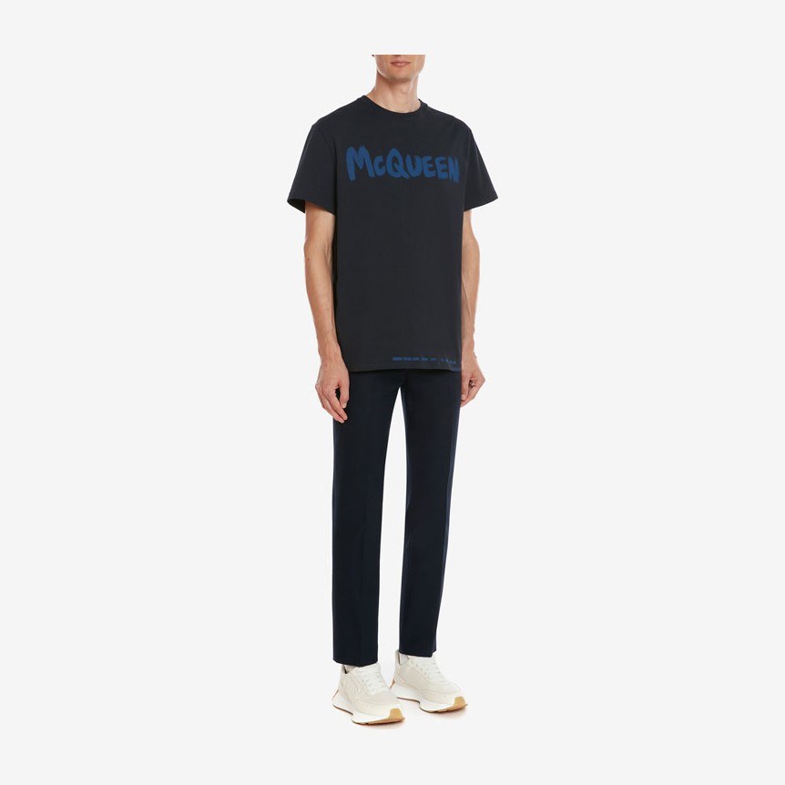 Alexander McQueen SS22 Logo T-Shirt Navy