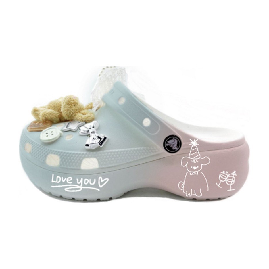 Crocs Classic Platform Clog Blue Pink