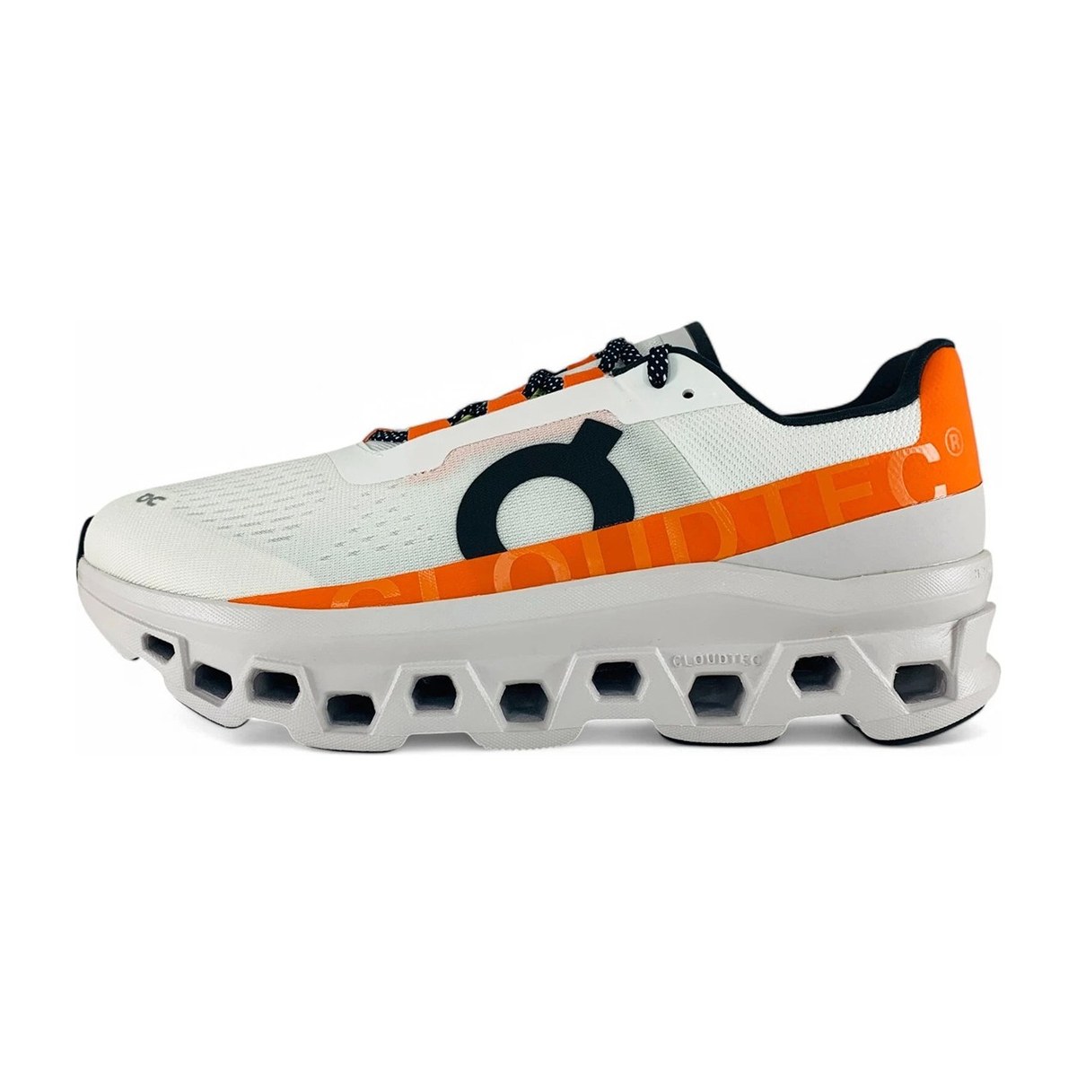 On Cloudmonster White Orange