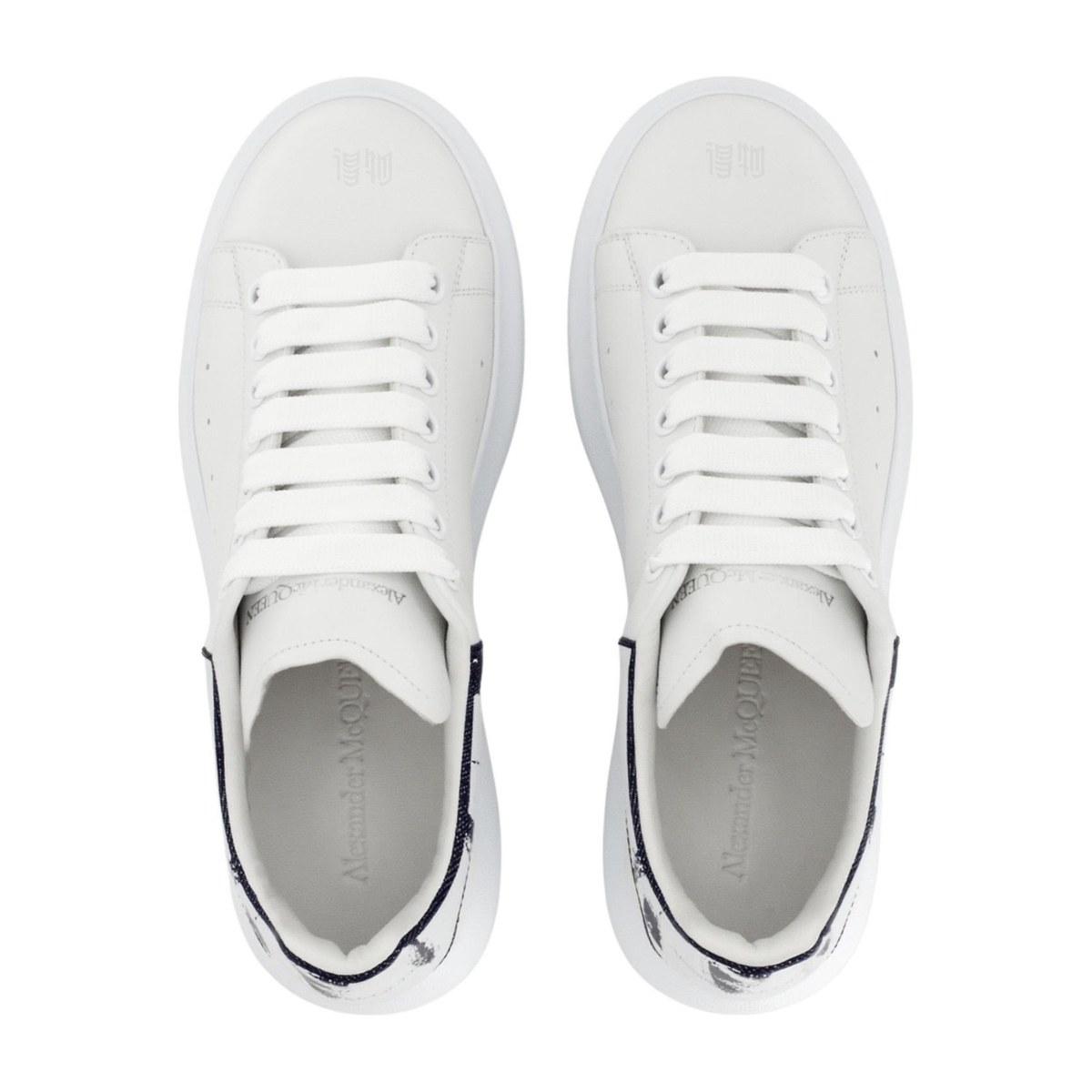 Alexander McQueen Round Toe Lace-Up Sneakers White