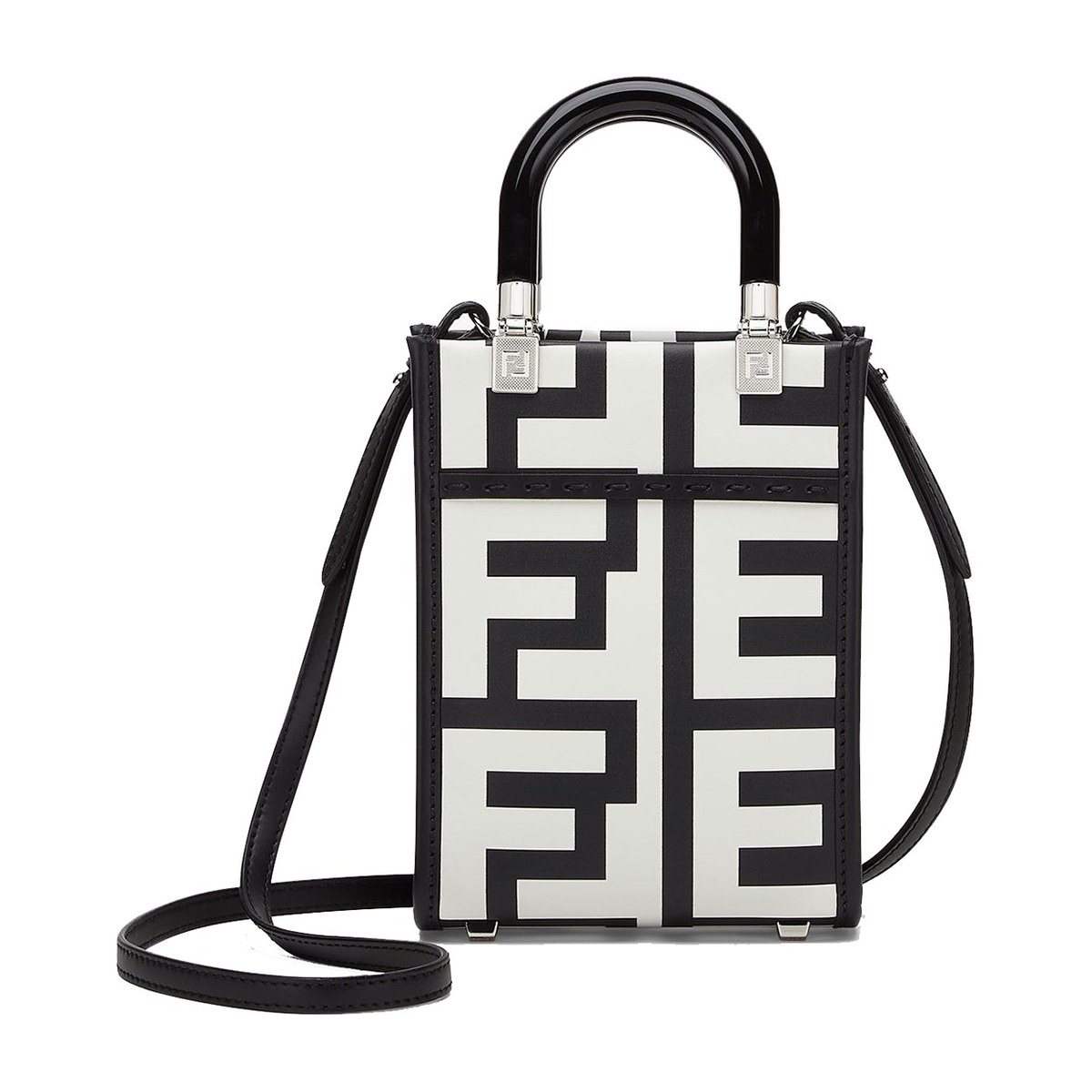 Fendi Sunshine Tote Bag White Black