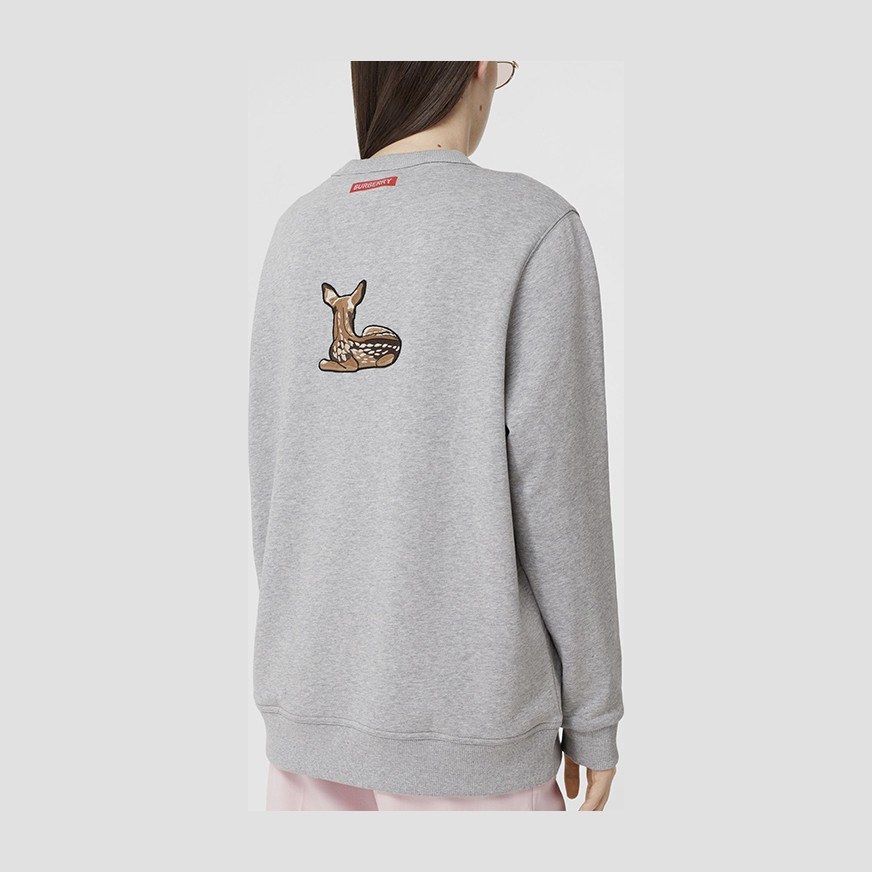 Burberry Deer Print Sweatshirt Light Grey