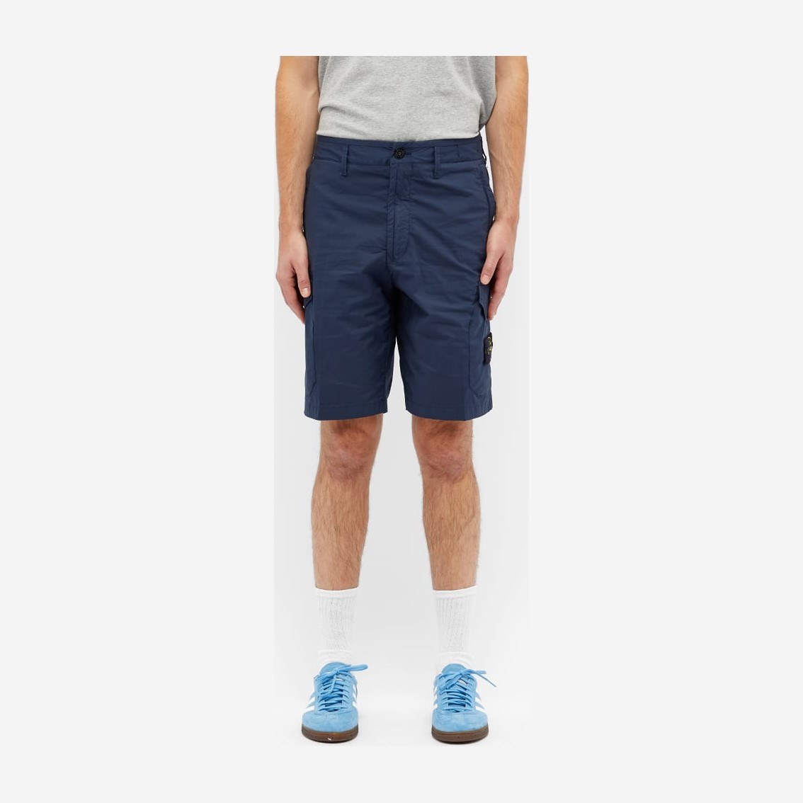 Stone Island Compass Logo Cargo Shorts Navy