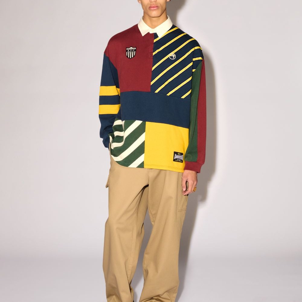 AMBUSH Striped Patchwork Rugby Shirt