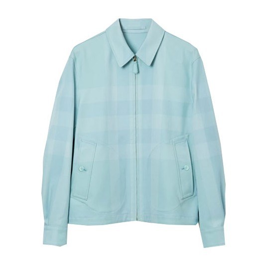 Burberry SS23 Check Print Zip Jacket Blue
