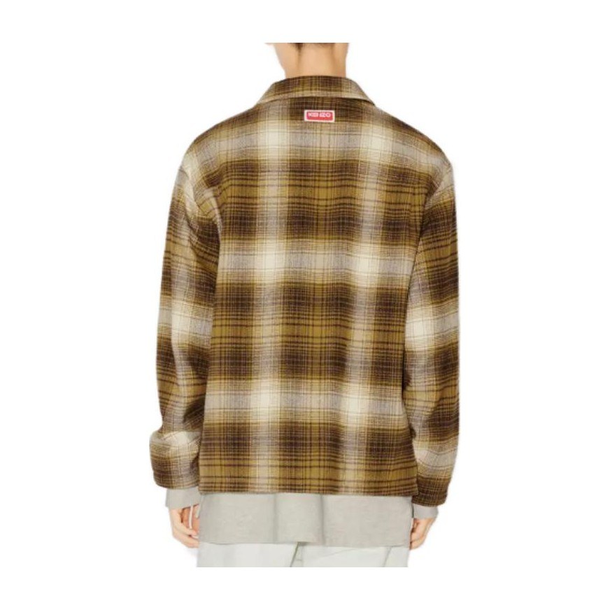 KENZO Plaid Zip Jacket Brown