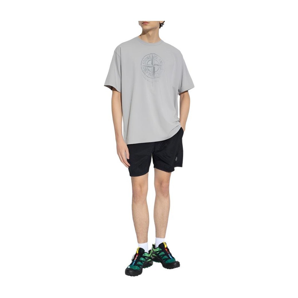 Stone Island Metal Nylon Logo Shorts Black