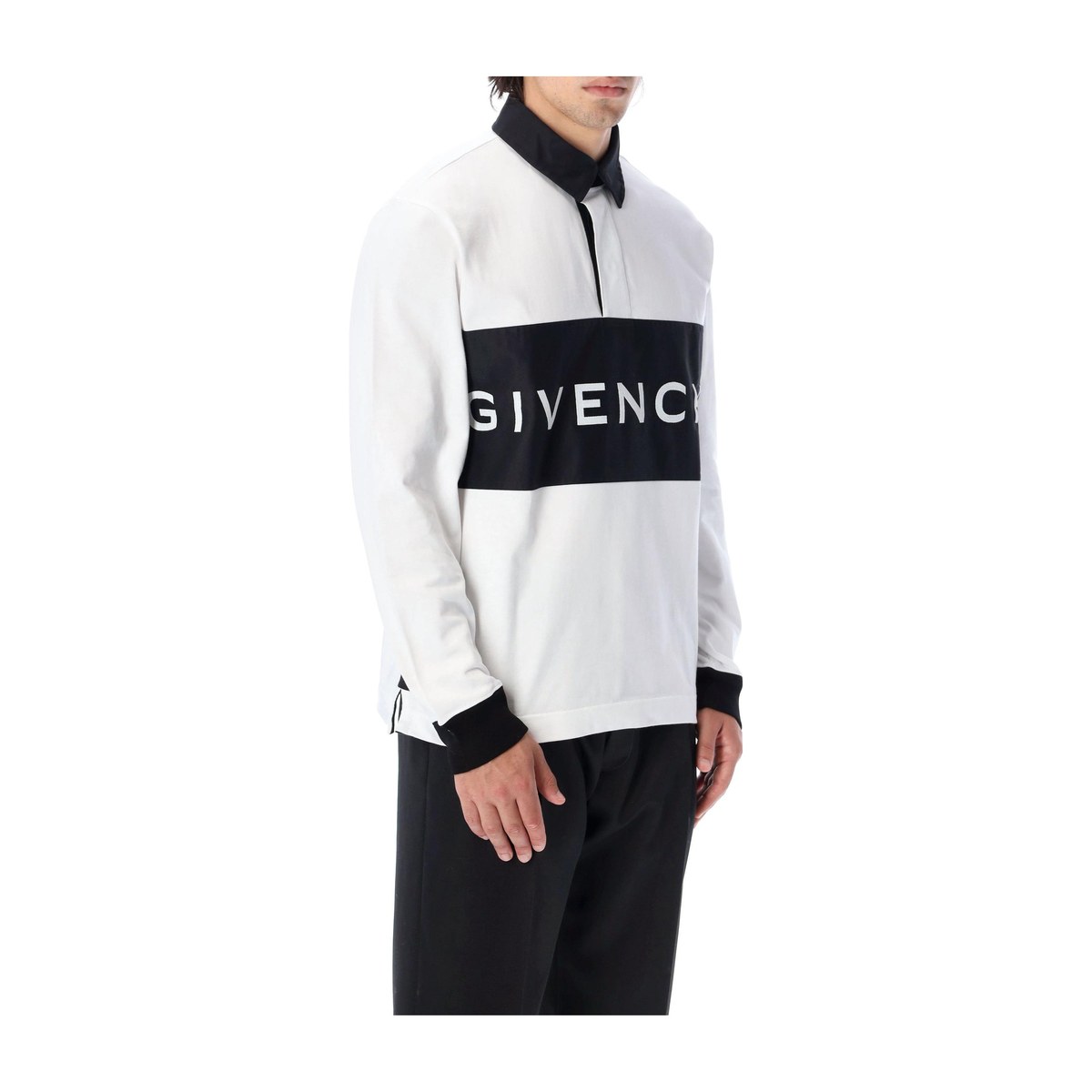 Givenchy Letter Print Polo Shirt White