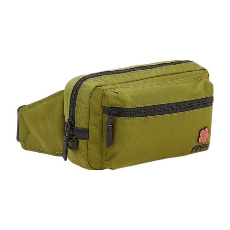 KENZO Nylon Crossbody Waist Bag Khaki