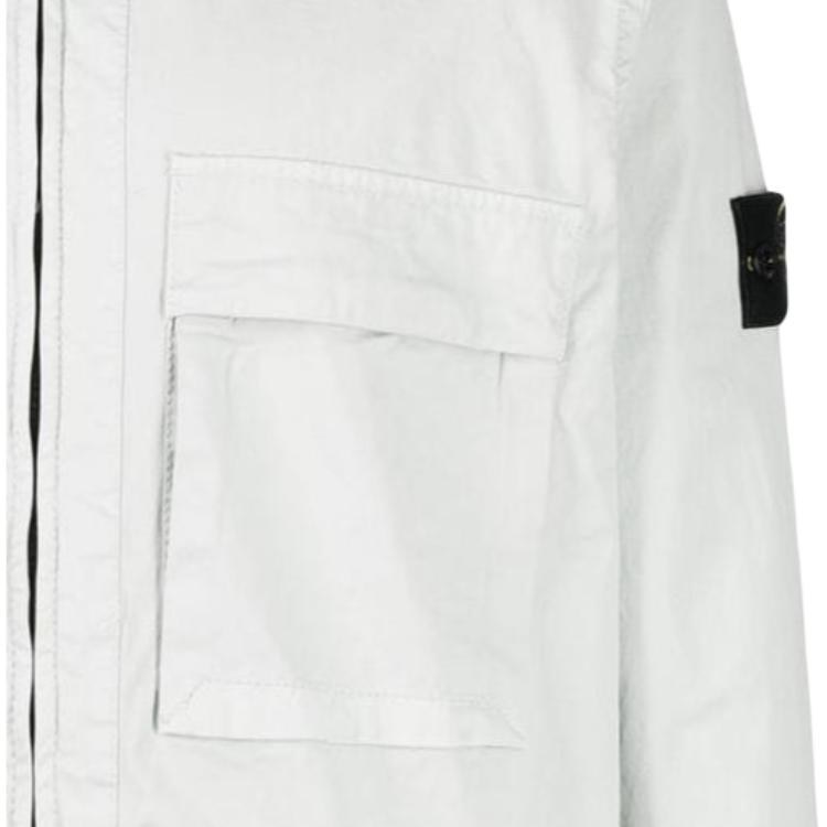 Stone Island Logo Zip Jacket White