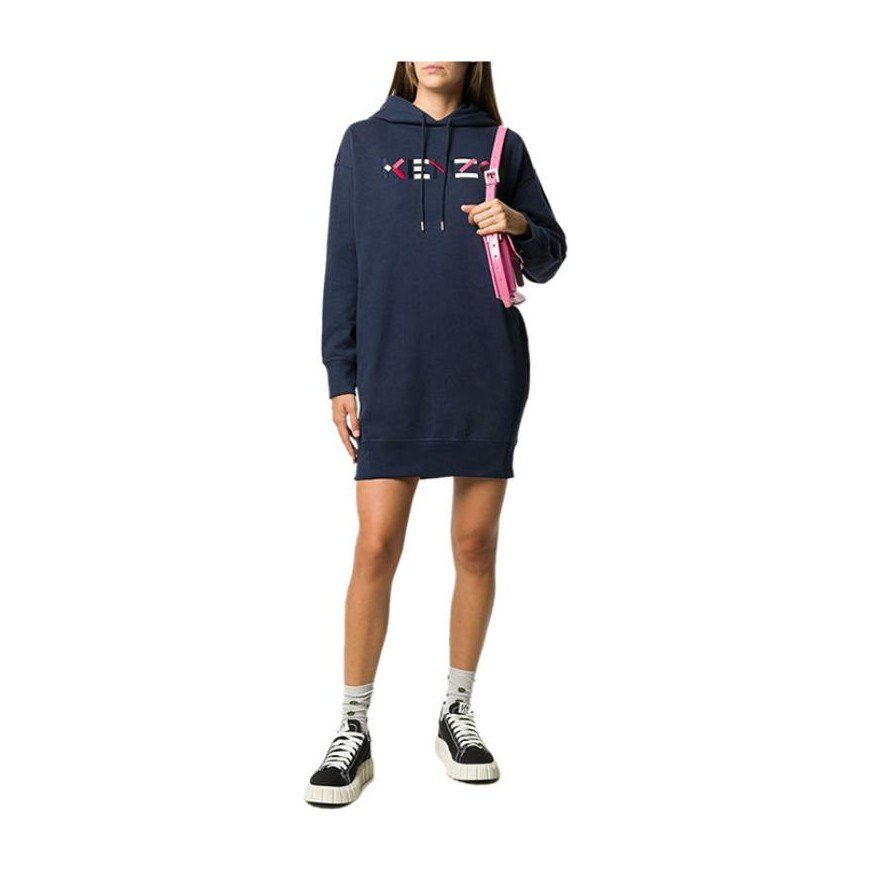 KENZO Logo Hoodie Dress Blue