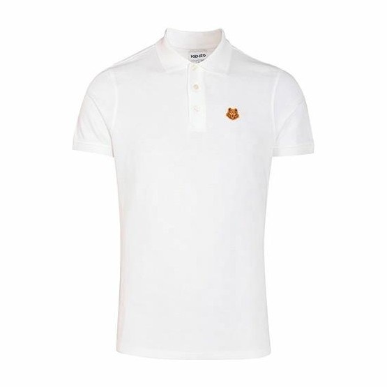 KENZO Classic Embroidered Logo Polo White