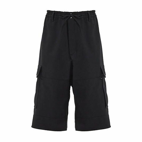Y-3 Wool Cargo Shorts Black
