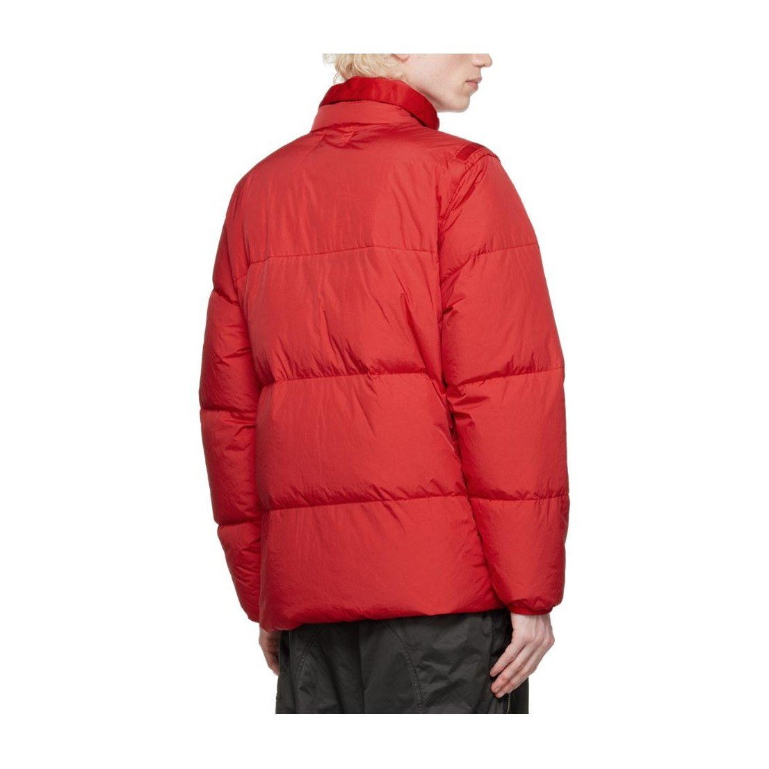 Stone Island Logo Puffer Jacket Red