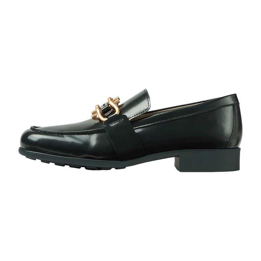 Bottega Veneta Glossy Leather Loafers Green