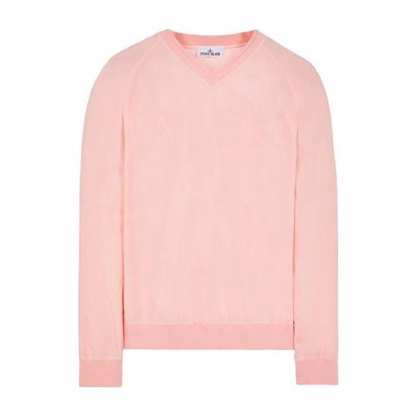 Stone Island V-Neck Pullover Pink