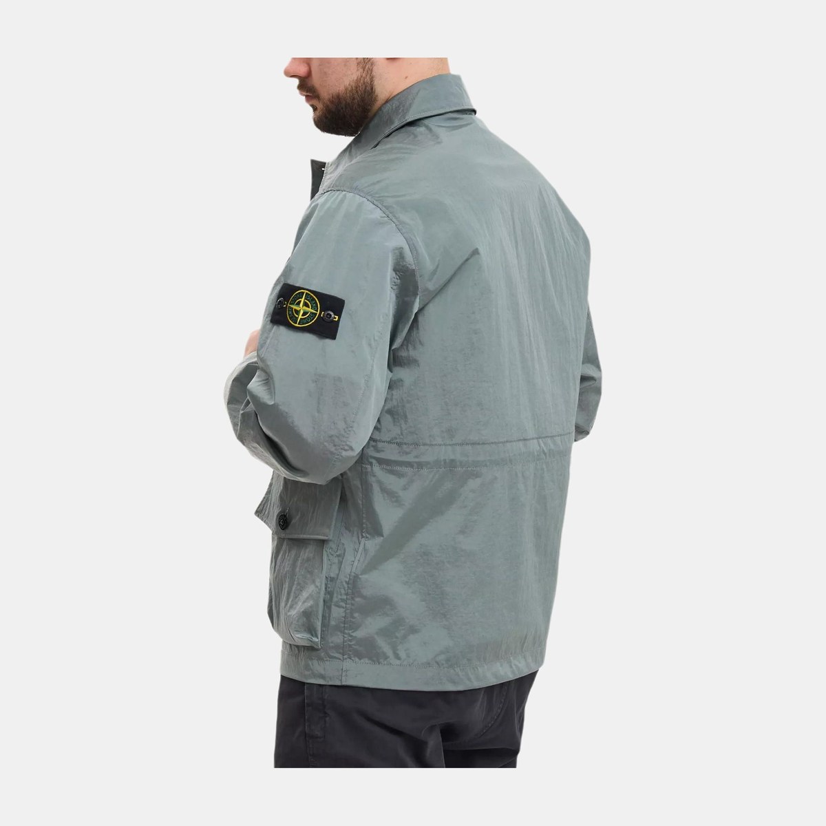 Stone Island SS23 Metallic Jacket Silver Blue