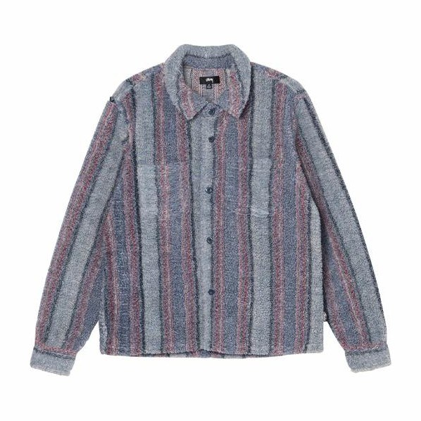 Stussy FW 23 Stripe Sherpa Shirt