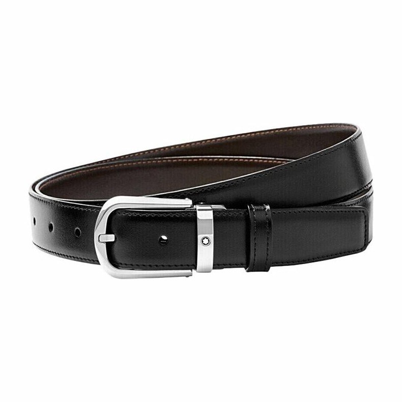 Montblanc Curved Horseshoe Steel Pin Buckle Belt