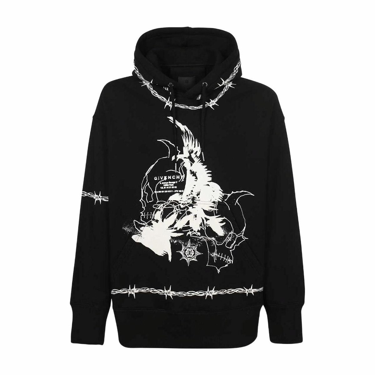Givenchy SS21 Gothic Logo Hoodie Black