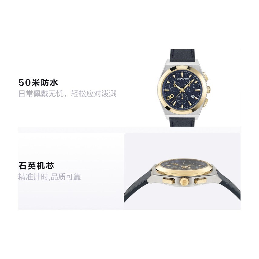 Ferragamo Quartz 42 Blue Dial