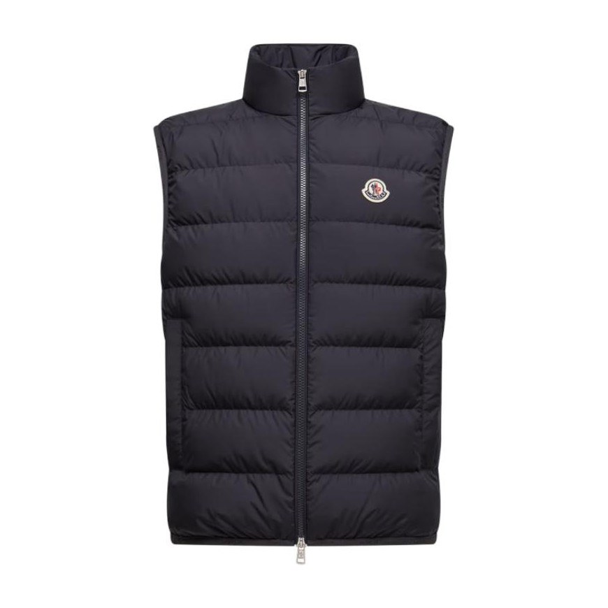Moncler FW25 Full-Zip Vest Down Jacket Navy Blue